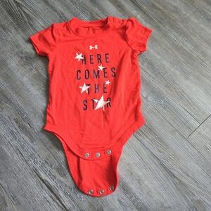 3-6M Girls Under Armour Red Kids One Piece